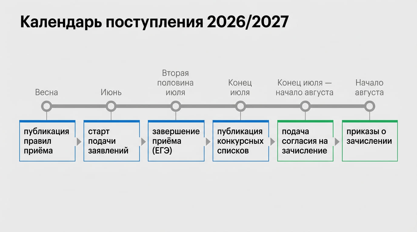 календарь поступления 2026/2027