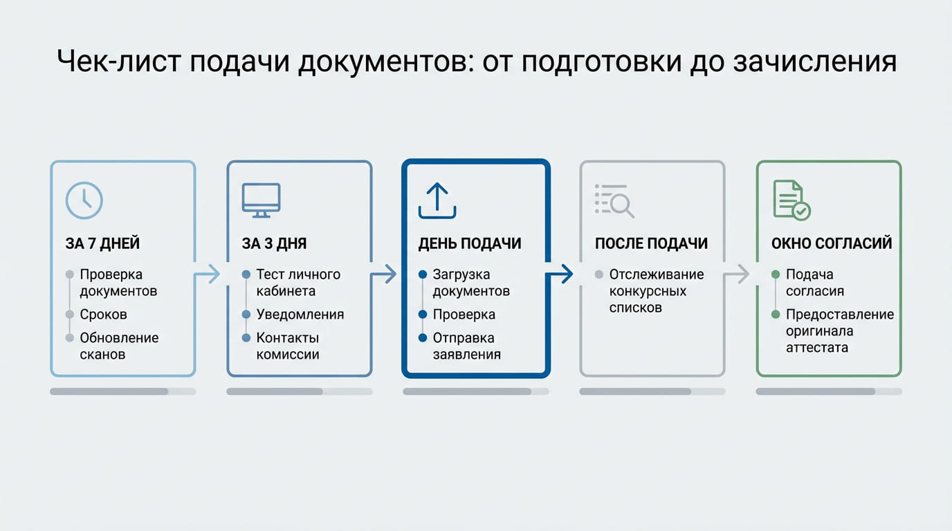 чек-лист подачи документов